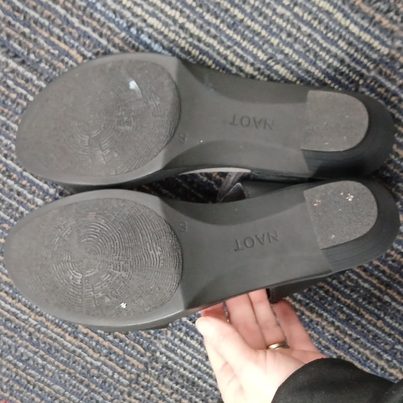 Naot Intact Black Leather Heeled Sandal, Adjustable Straps, Euro 40, US 9 - Picture 7 of 8